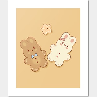 Cute Kawaii Gingerbread Bunny | Brown Posters and Art